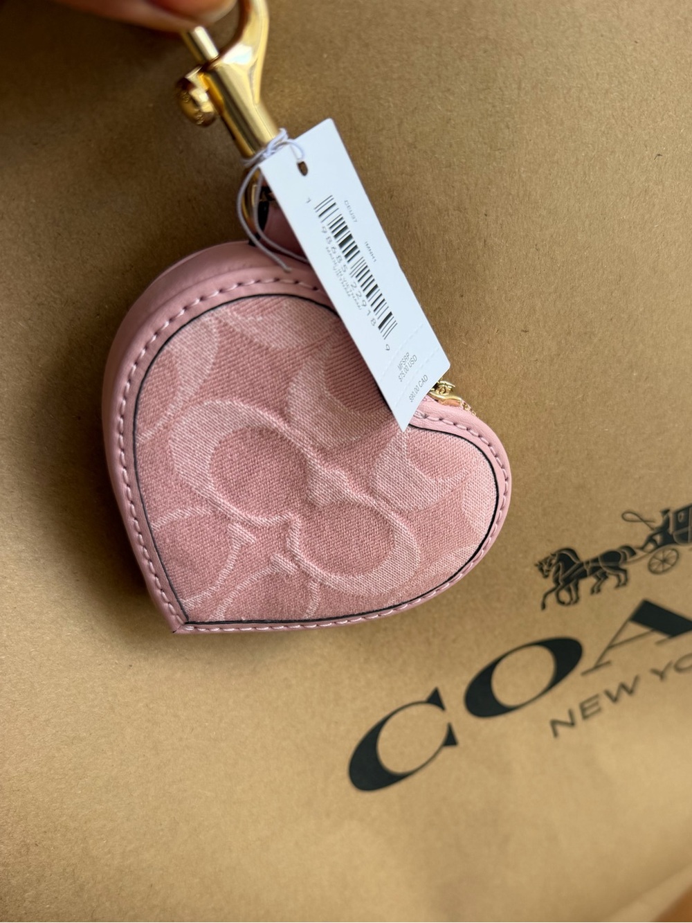 Coach denim pink heart. Brand New collection.New with tag